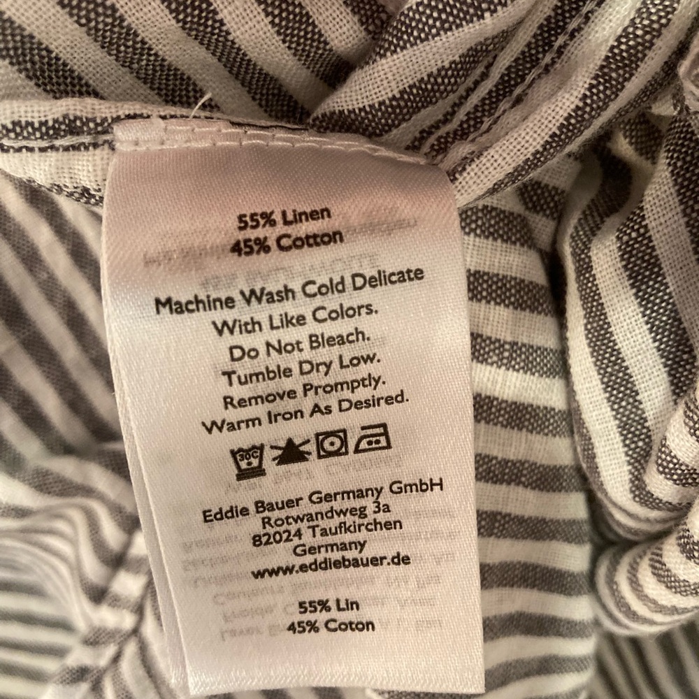 Eddie Bauer Black and White Striped V-Neck Tunic - Picture 3 of 4